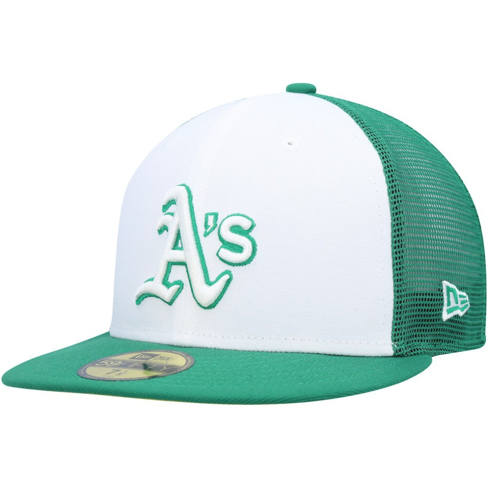 Athletics New Era 2023 On-Field Batting Practice 59FIFTY Fitted Hat - White/Green - New Era Sale