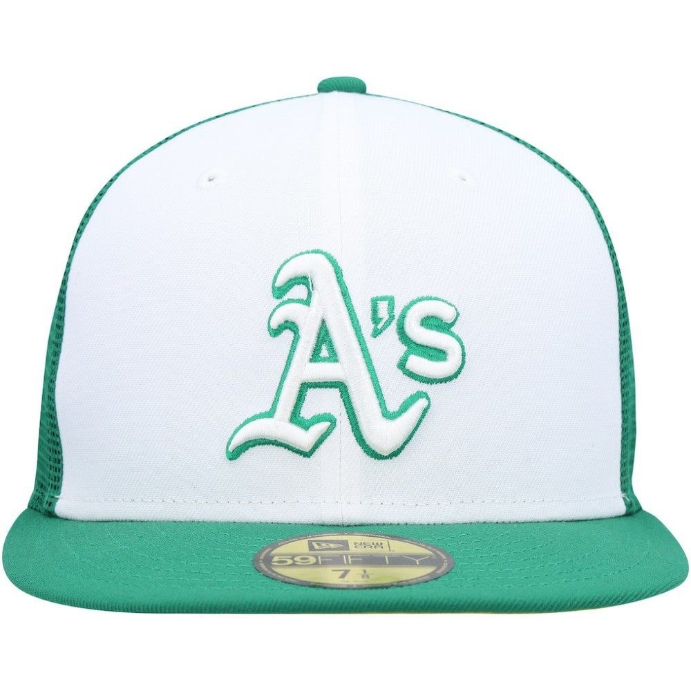 Athletics New Era 2023 On-Field Batting Practice 59FIFTY Fitted Hat - White/Green - New Era Sale