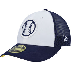 Milwaukee Brewers New Era 2023 On-Field Batting Practice Low Profile 59FIFTY Fitted Hat - White/Navy - New Era on Sale