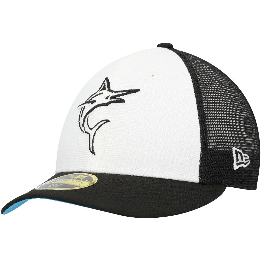 Miami Marlins New Era 2023 On-Field Batting Practice Low Profile 59FIFTY Fitted Hat - Black/White - New Era Lifestyle