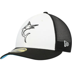 Miami Marlins New Era 2023 On-Field Batting Practice Low Profile 59FIFTY Fitted Hat - Black/White - New Era Lifestyle