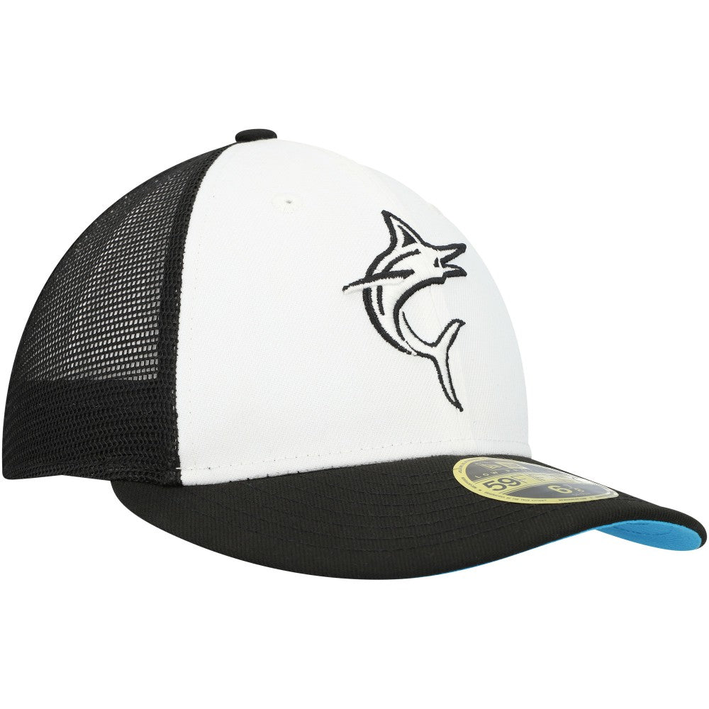 Miami Marlins New Era 2023 On-Field Batting Practice Low Profile 59FIFTY Fitted Hat - Black/White - New Era Lifestyle