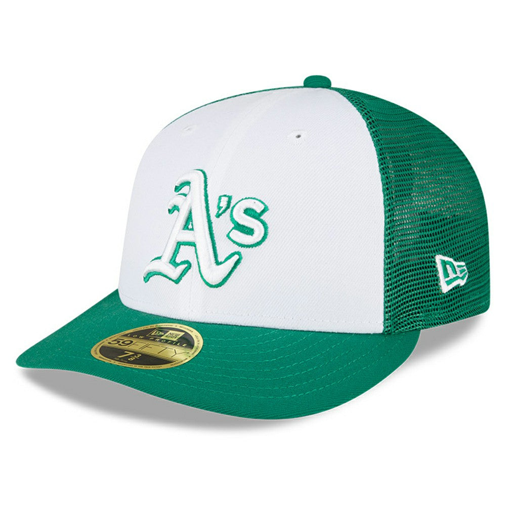 Athletics New Era 2023 On-Field Batting Practice Low Profile 59FIFTY Fitted Hat - White/Green - New Era Sale