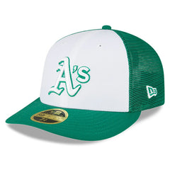 Athletics New Era 2023 On-Field Batting Practice Low Profile 59FIFTY Fitted Hat - White/Green - New Era Sale