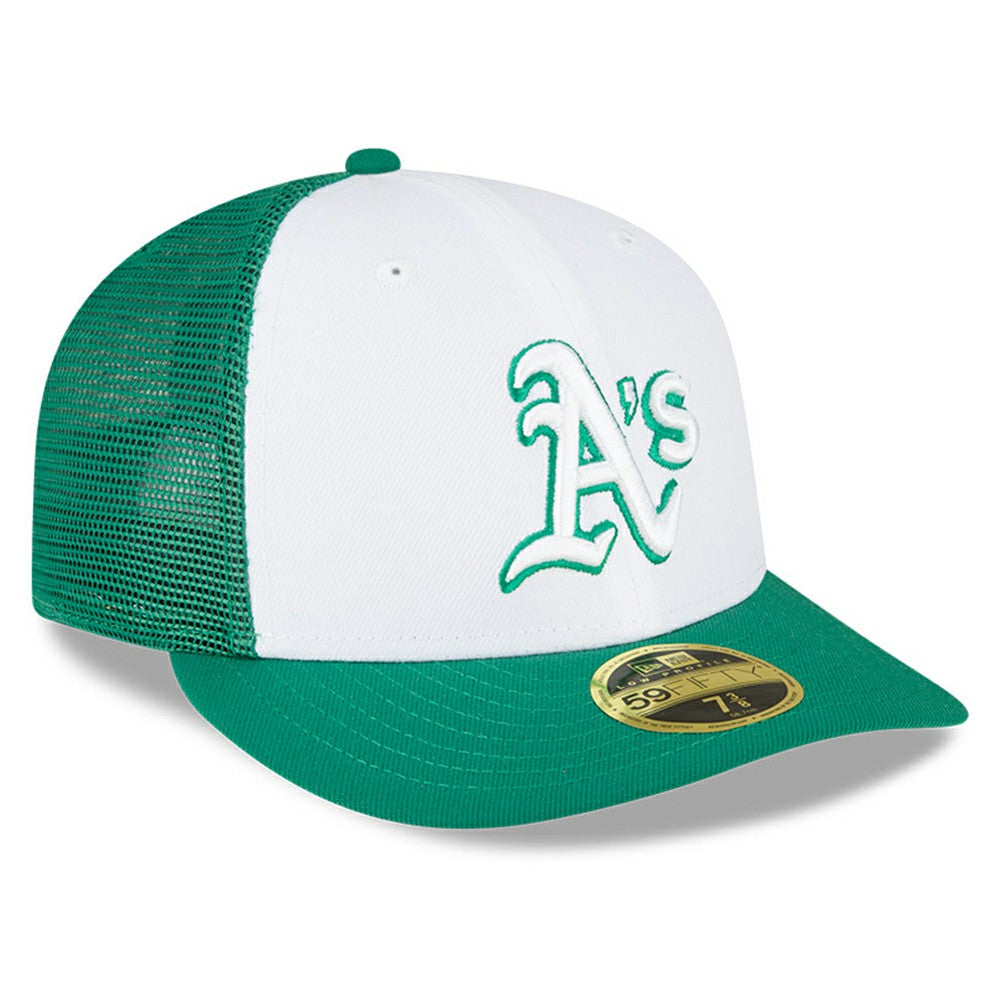 Athletics New Era 2023 On-Field Batting Practice Low Profile 59FIFTY Fitted Hat - White/Green - New Era Sale