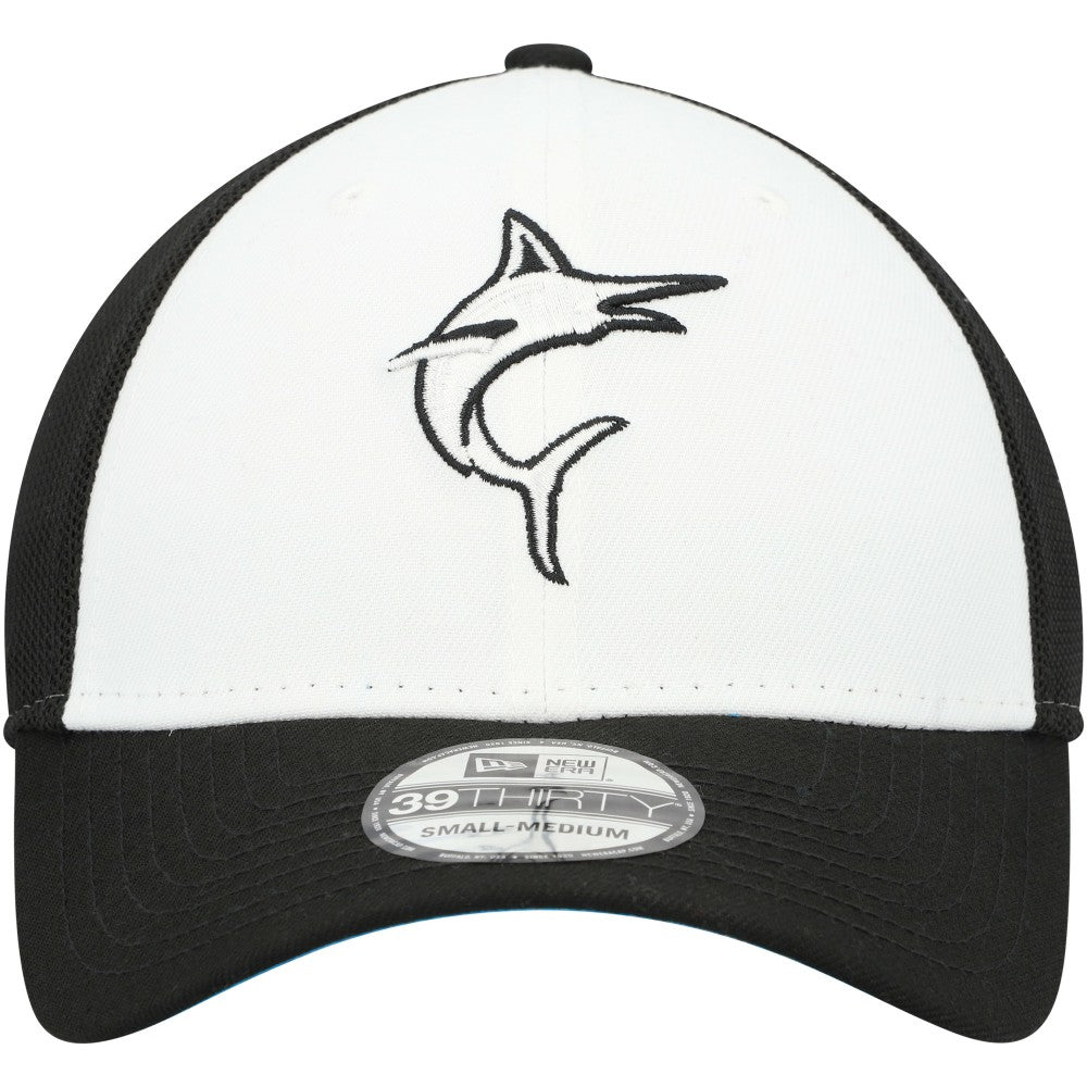 Miami Marlins New Era 2023 On-Field Batting Practice 39THIRTY Flex Hat - Black/White - New Era on Sale