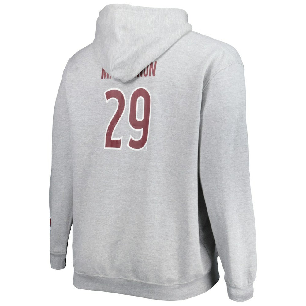 Nathan MacKinnon Colorado Avalanche Big & Tall Player Pullover Hoodie - Heather Gray - NHL 4992919