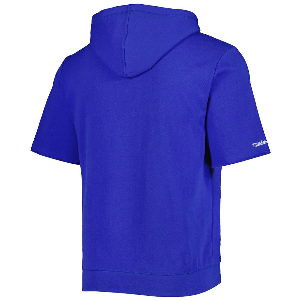Chicago Cubs Mitchell & Ness Cooperstown Collection Washed Fleece Pullover Short Sleeve Hoodie - Royal - Mitchell & Ness Sale