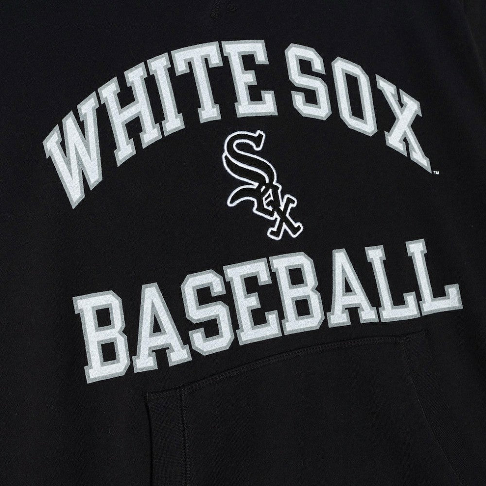 Chicago White Sox Mitchell & Ness Cooperstown Collection Washed Fleece Pullover Short Sleeve Hoodie - Black - Mitchell & Ness Discount