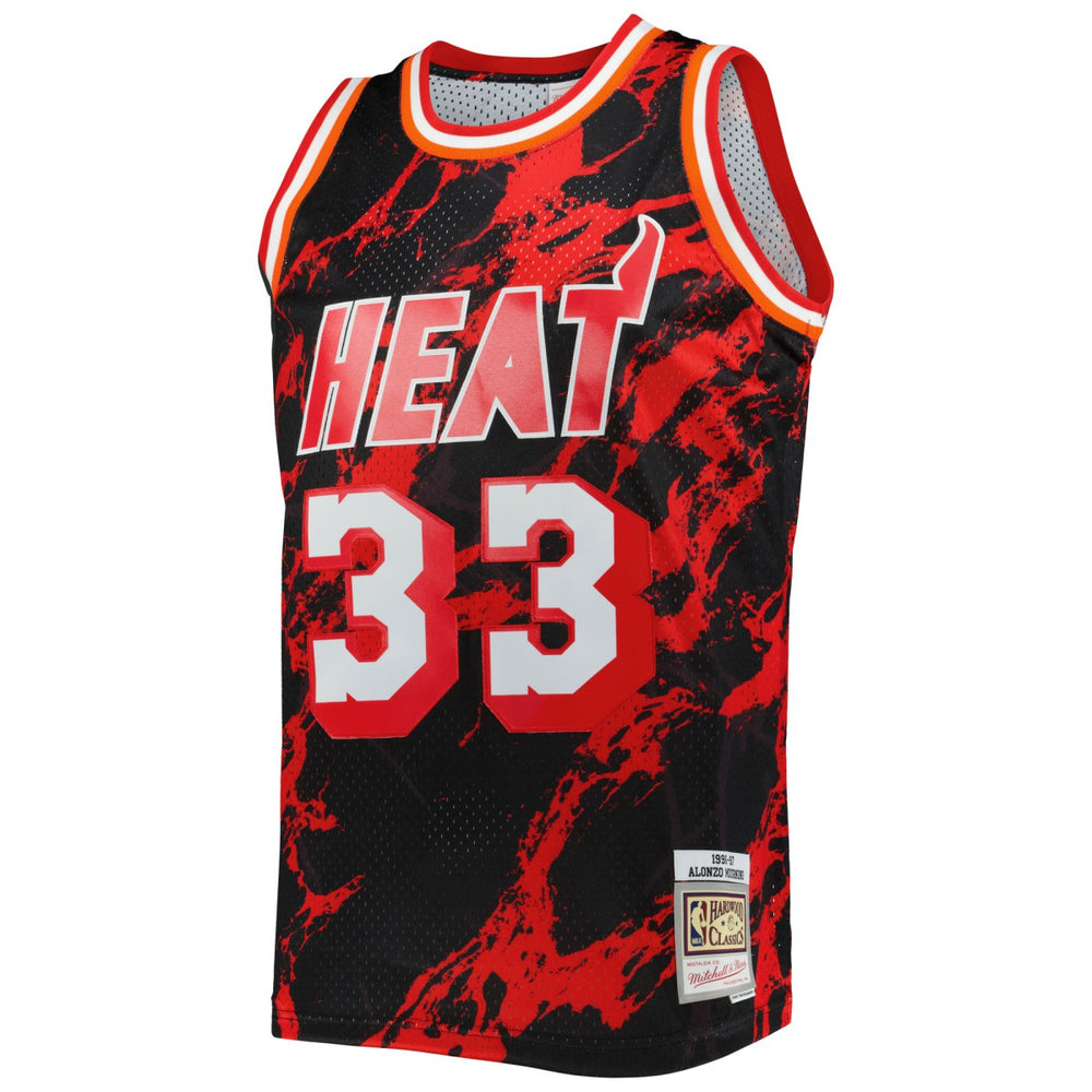 Alonzo Mourning Miami Heat 1996/97 Hardwood Classics Marble Swingman Jersey Black | Mitchell & Ness online