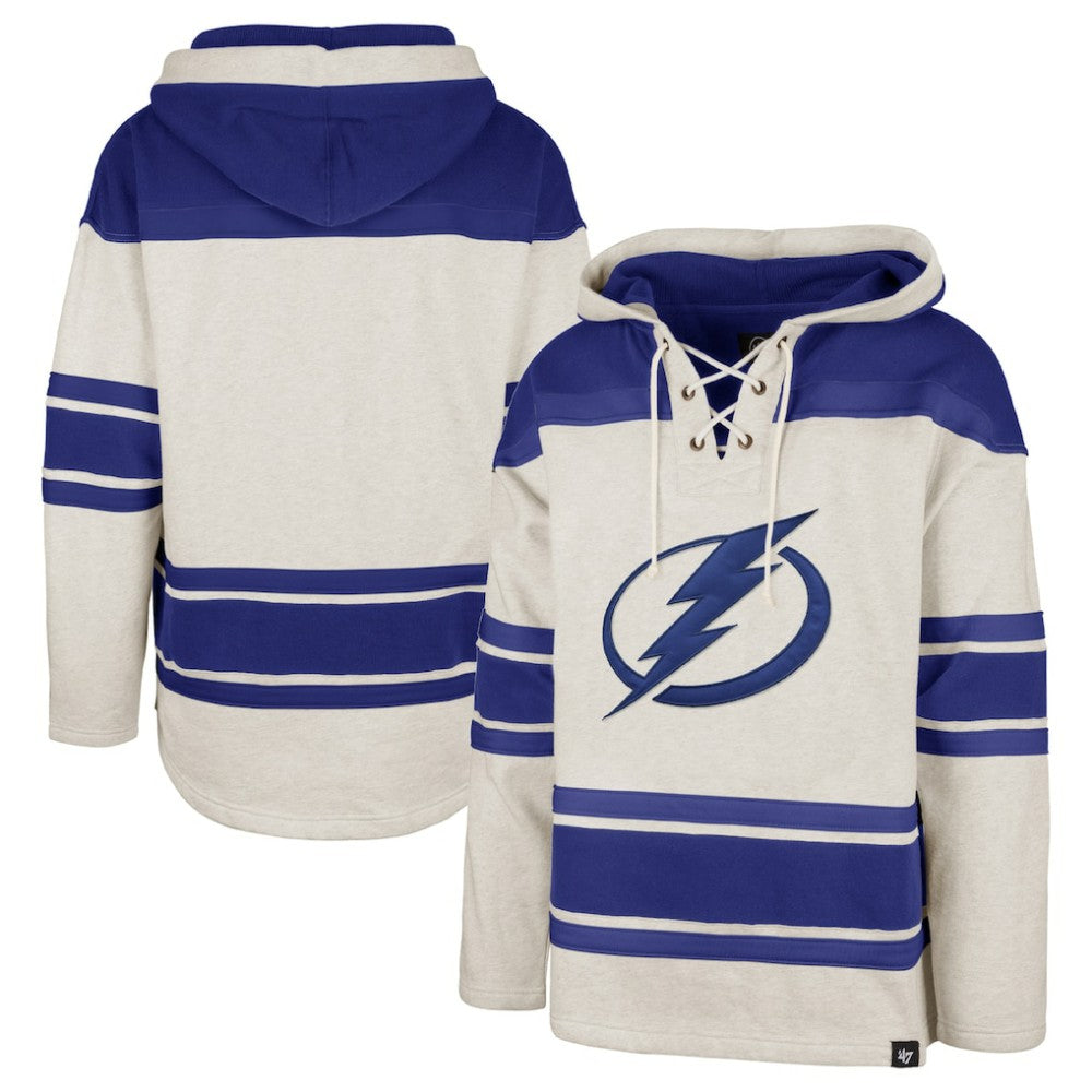 Tampa Bay Lightning '47 Rockaway Lace-Up Pullover Hoodie - Oatmeal - NHL 4993234