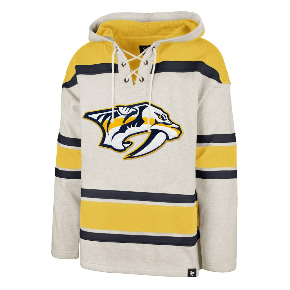 Nashville Predators '47 Rockaway Lace-Up Pullover Hoodie - Oatmeal - NHL 4993236