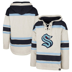 Seattle Kraken '47 Rockaway Lace-Up Pullover Hoodie - Oatmeal - NHL 4993238