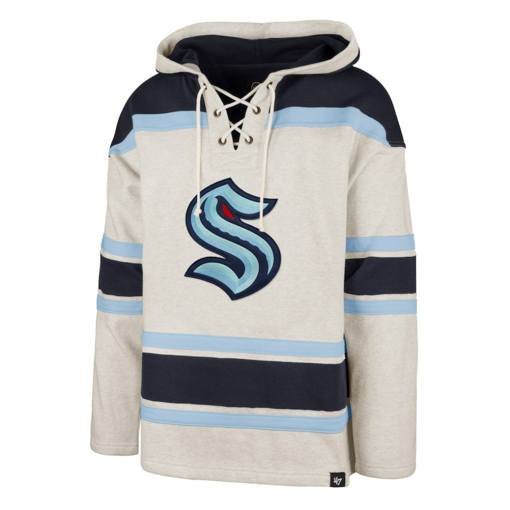 Seattle Kraken '47 Rockaway Lace-Up Pullover Hoodie - Oatmeal - NHL 4993238