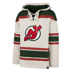 New Jersey Devils '47 Rockaway Lace-Up Pullover Hoodie - Oatmeal - NHL 4993244