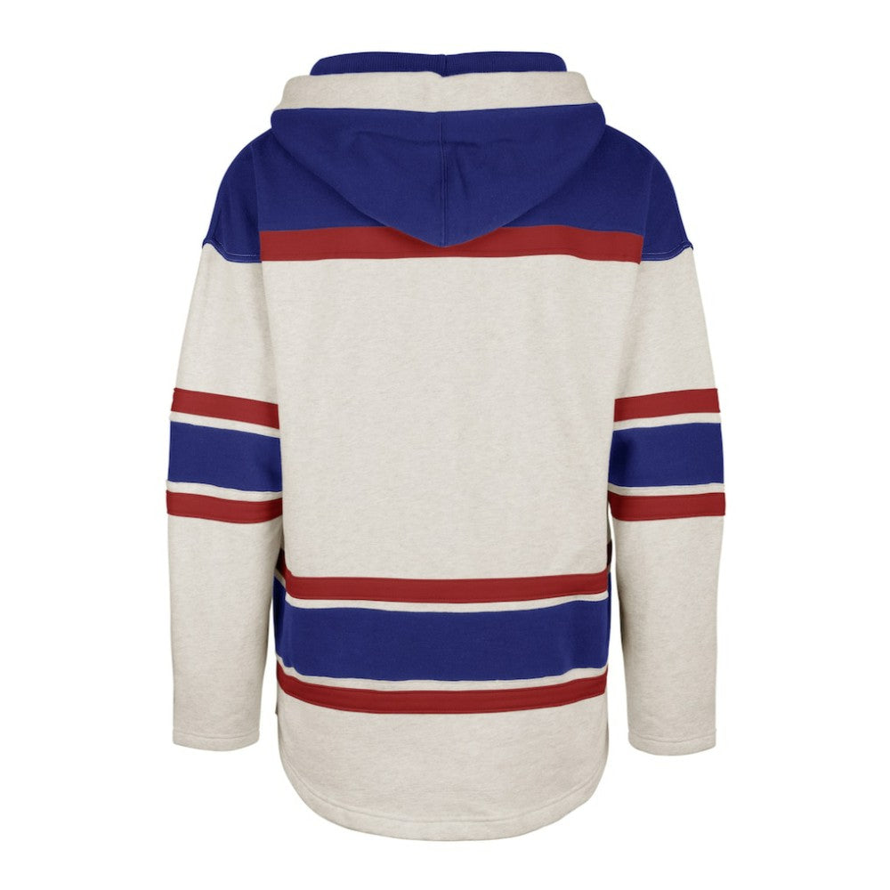 New York Rangers '47 Rockaway Lace-Up Pullover Hoodie - Oatmeal - NHL 4993245