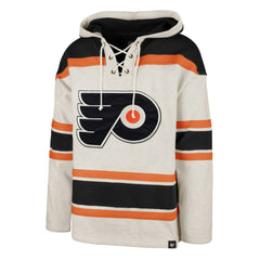 Philadelphia Flyers '47 Rockaway Lace-Up Pullover Hoodie - Oatmeal - NHL 4993246