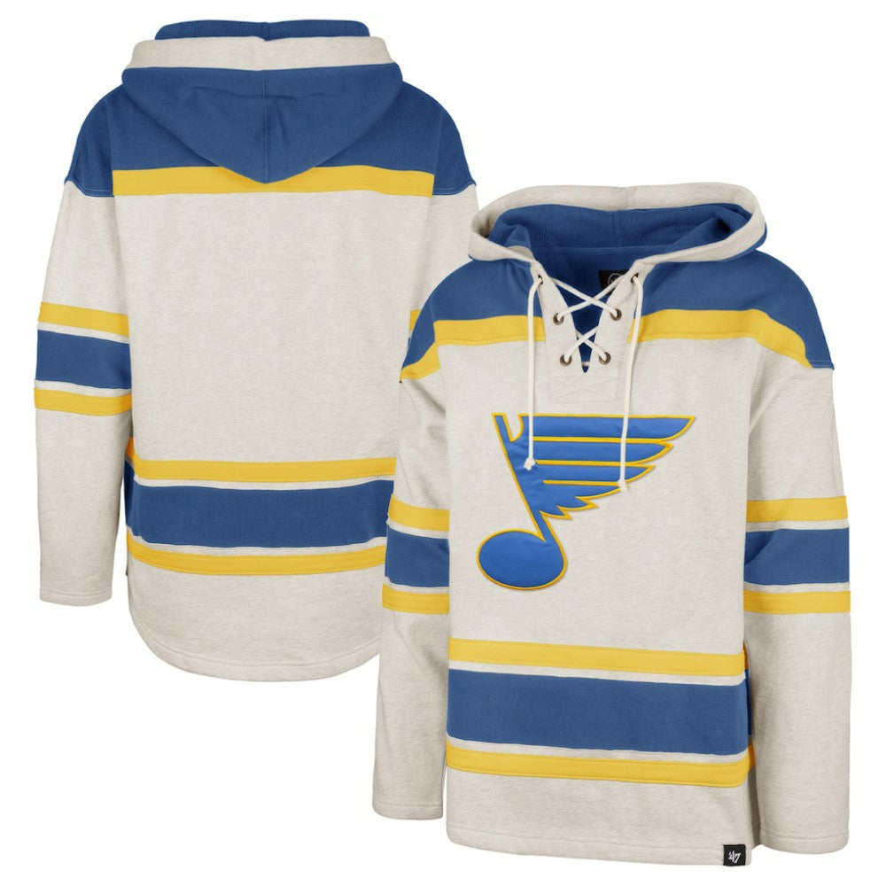 St. Louis Blues '47 Rockaway Lace-Up Pullover Hoodie - Oatmeal - NHL 4993248