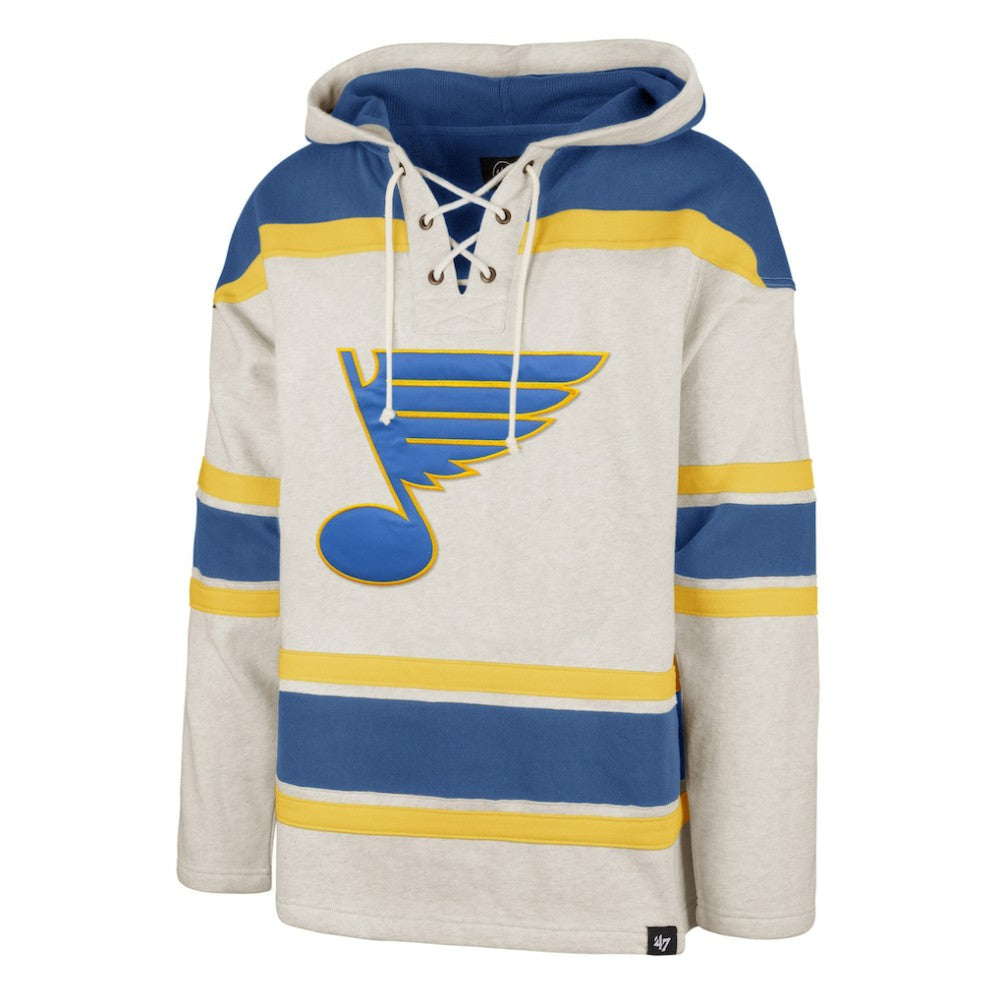 St. Louis Blues '47 Rockaway Lace-Up Pullover Hoodie - Oatmeal - NHL 4993248