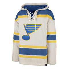St. Louis Blues '47 Rockaway Lace-Up Pullover Hoodie - Oatmeal - NHL 4993248