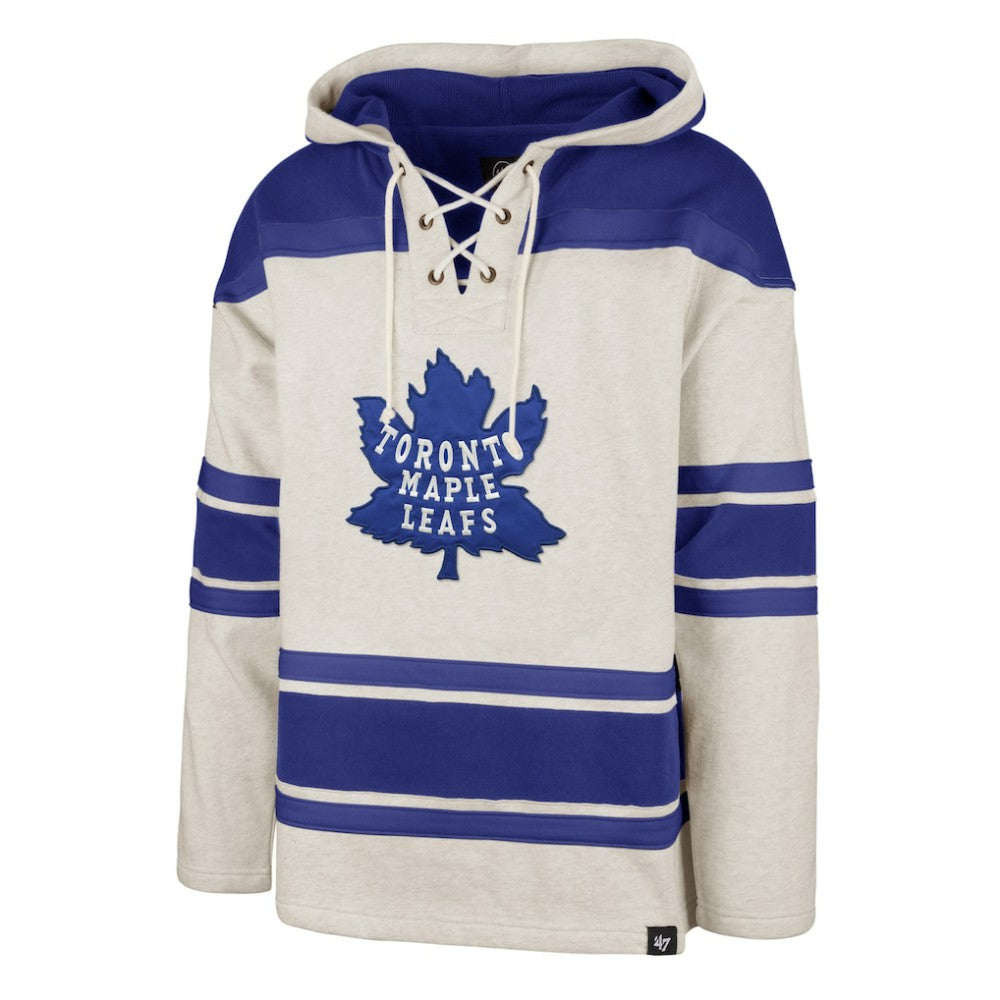 Toronto Maple Leafs '47 Rockaway Lace-Up Pullover Hoodie - Oatmeal - NHL 4993249