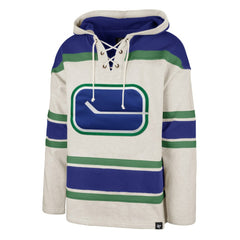 Vancouver Canucks '47 Rockaway Lace-Up Pullover Hoodie - Oatmeal - NHL 4993250