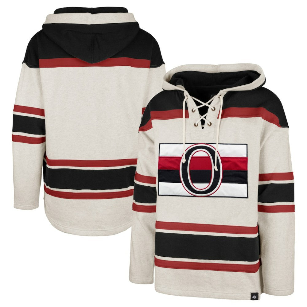 Ottawa Senators '47 Rockaway Lace-Up Pullover Hoodie - Oatmeal - NHL 4993252