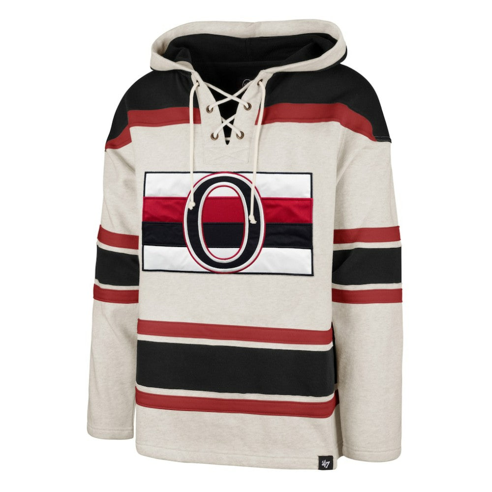 Ottawa Senators '47 Rockaway Lace-Up Pullover Hoodie - Oatmeal - NHL 4993252