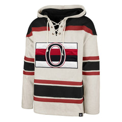 Ottawa Senators '47 Rockaway Lace-Up Pullover Hoodie - Oatmeal - NHL 4993252