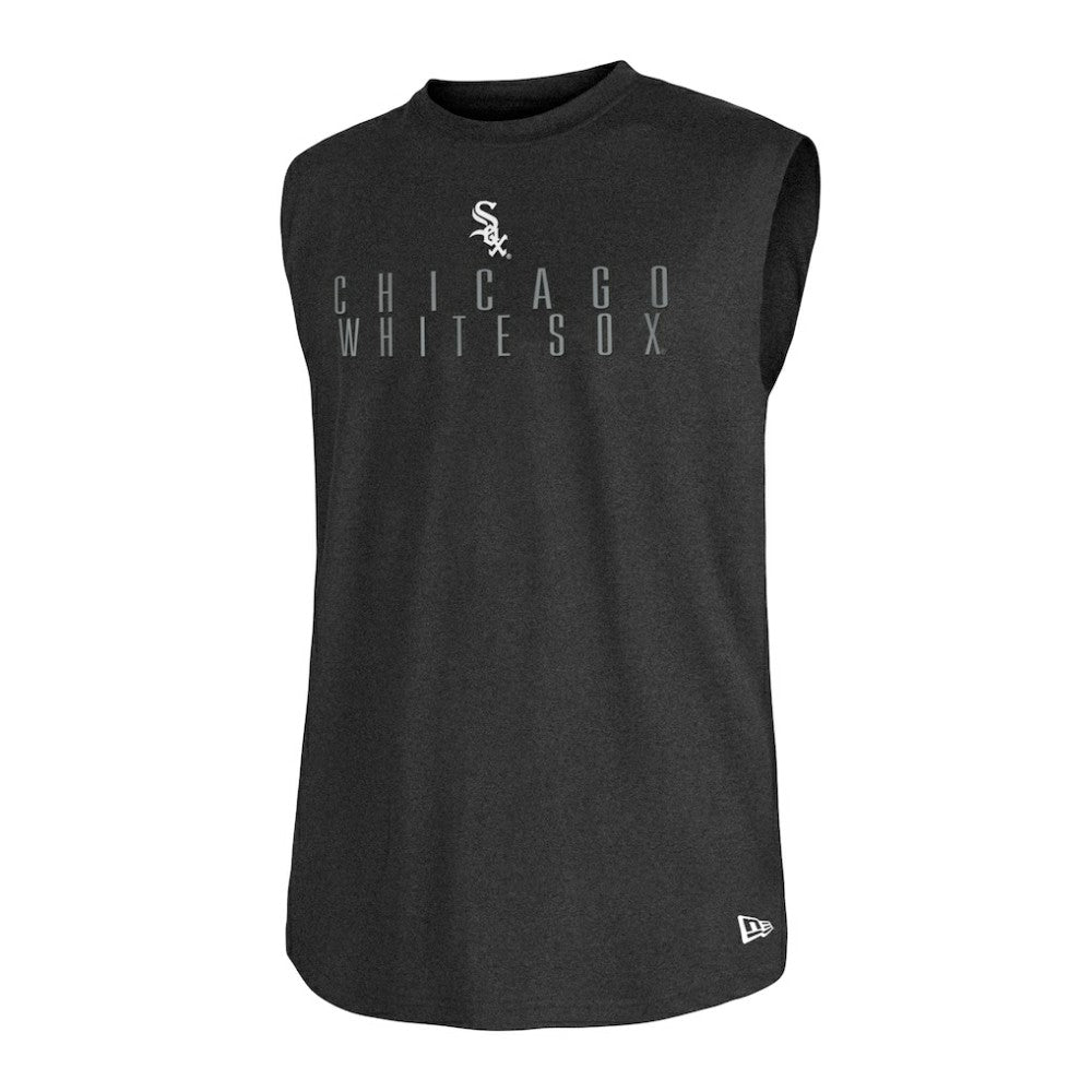 Chicago White Sox New Era Team Muscle Tank Top - Heather Black - New Era Lifestyle