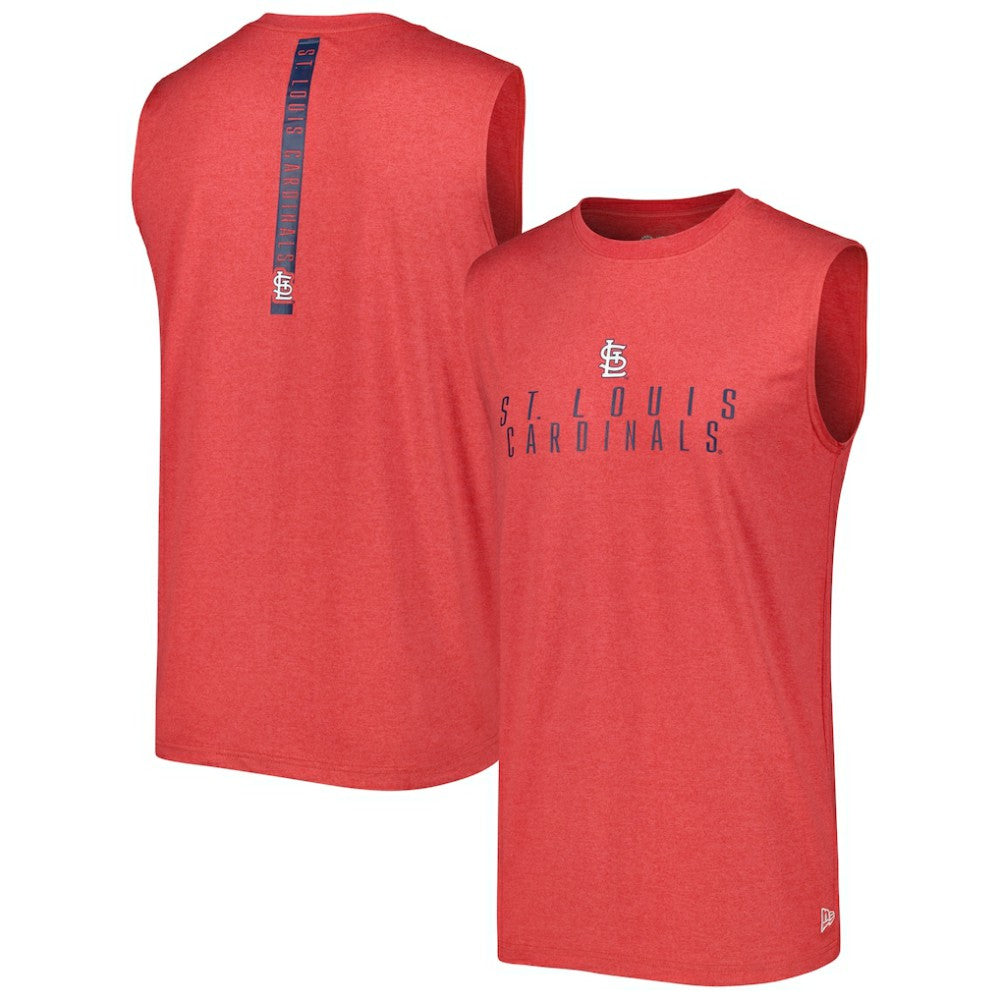 St. Louis Cardinals New Era Team Muscle Tank Top - Heather Red - New Era Lifestyle