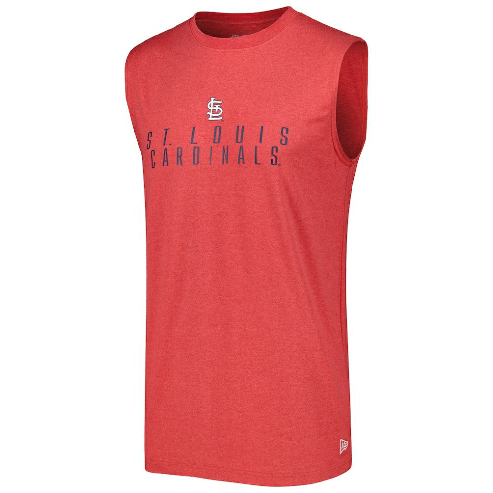 St. Louis Cardinals New Era Team Muscle Tank Top - Heather Red - New Era Lifestyle