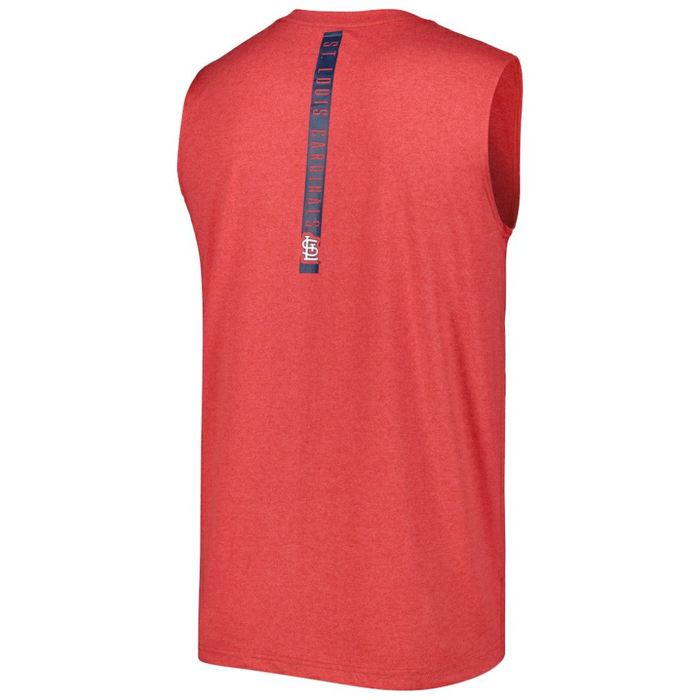 St. Louis Cardinals New Era Team Muscle Tank Top - Heather Red - New Era Lifestyle