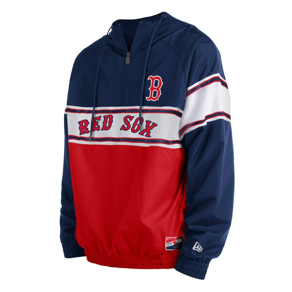 Boston Red Sox New Era Ripstop Raglan Quarter-Zip Hoodie - Navy - New Era Sale