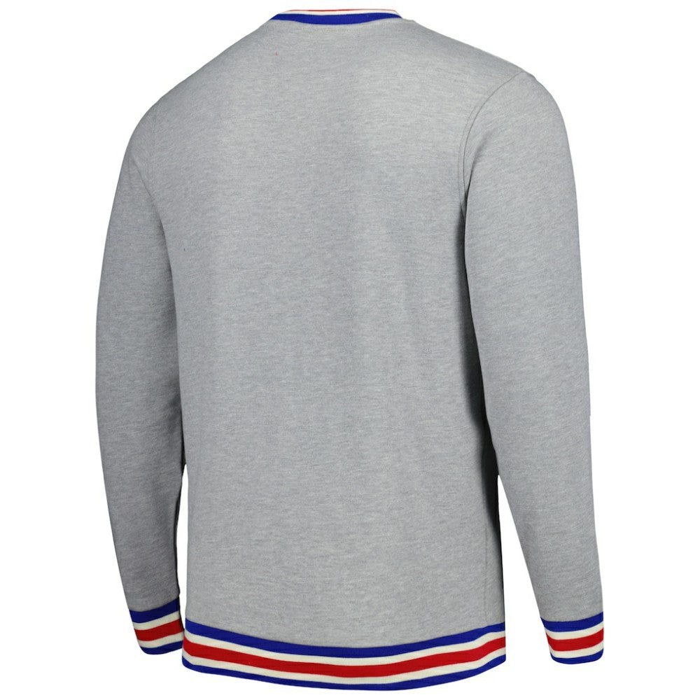 Atlanta Braves New Era Throwback Classic Pullover Sweatshirt - Heather Gray - New Era on Sale