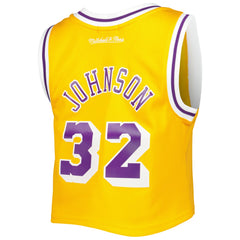 Magic Johnson Los Angeles Lakers Women's 1984 Hardwood Classics Crop Player Tank Top Gold | Mitchell & Ness outlet