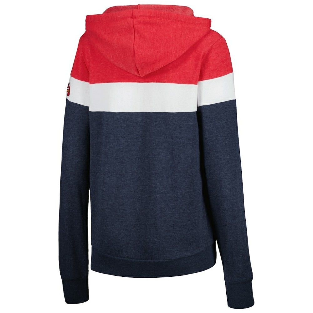 Atlanta Braves New Era Women's Colorblock Full-Zip Hoodie Jacket - Heather Navy - New Era Discount