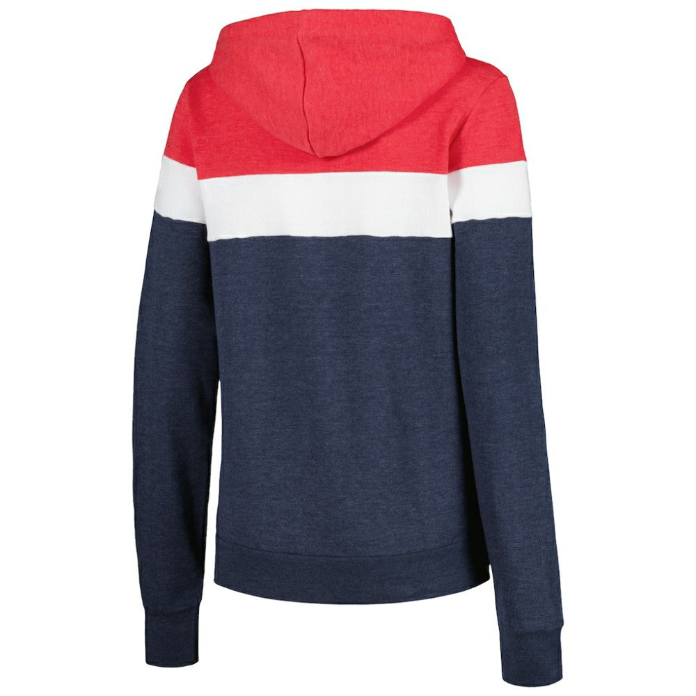 Boston Red Sox New Era Women's Colorblock Full-Zip Hoodie Jacket - Heather Navy - New Era Lifestyle