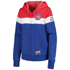Chicago Cubs New Era Women's Colorblock Full-Zip Hoodie Jacket - Heather Royal - New Era Sale