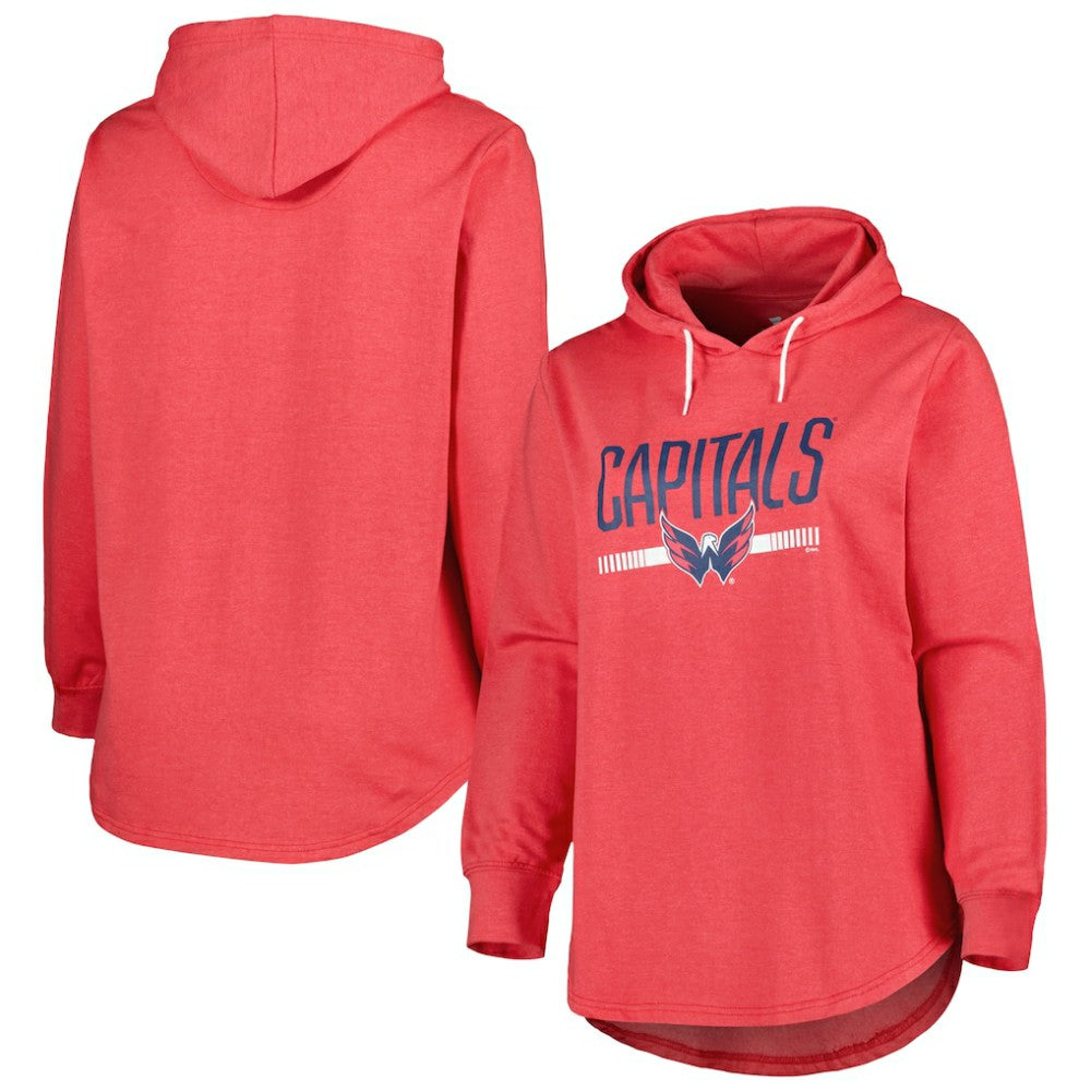 Washington Capitals Women's Plus Size Fleece Pullover Hoodie - Heather Red - NHL 4995028