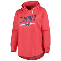 Washington Capitals Women's Plus Size Fleece Pullover Hoodie - Heather Red - NHL 4995028