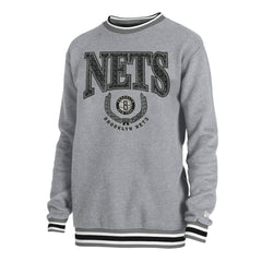 Brooklyn Nets Unisex Vintage Throwback Crew Sweatshirt Heather Gray | New Era outlet