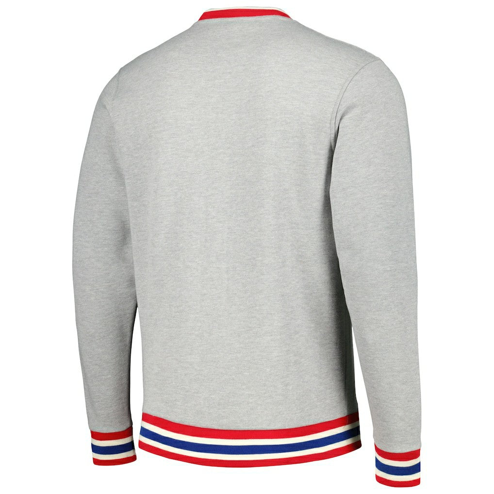 Philadelphia 76ers Unisex Vintage Throwback Crew Sweatshirt Heather Gray | New Era Near Me