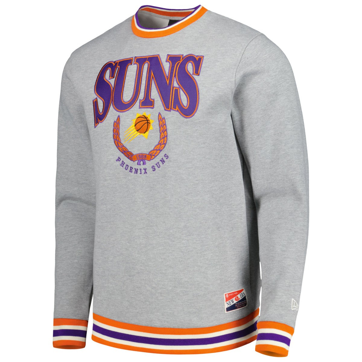 Phoenix Suns Unisex Vintage Throwback Crew Sweatshirt Heather Gray | New Era