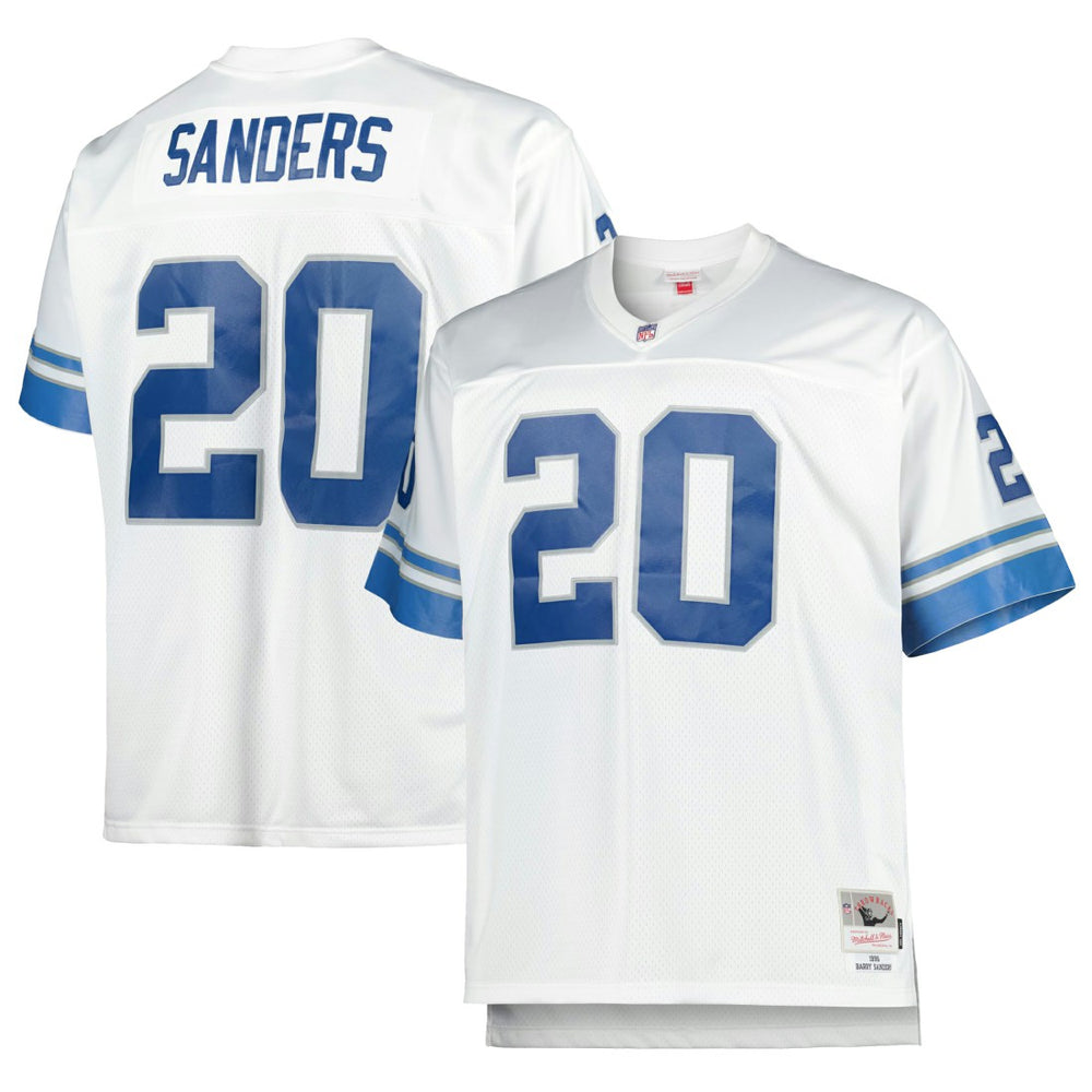 Mitchell & Ness Barry Sanders Detroit Lions Big & Tall 1996 Retired Player Replica Jersey White