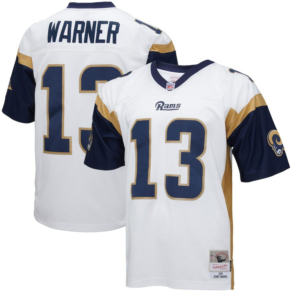 Mitchell & Ness Kurt Warner Los Angeles Rams Big & Tall 2001 Retired Player Replica Jersey White