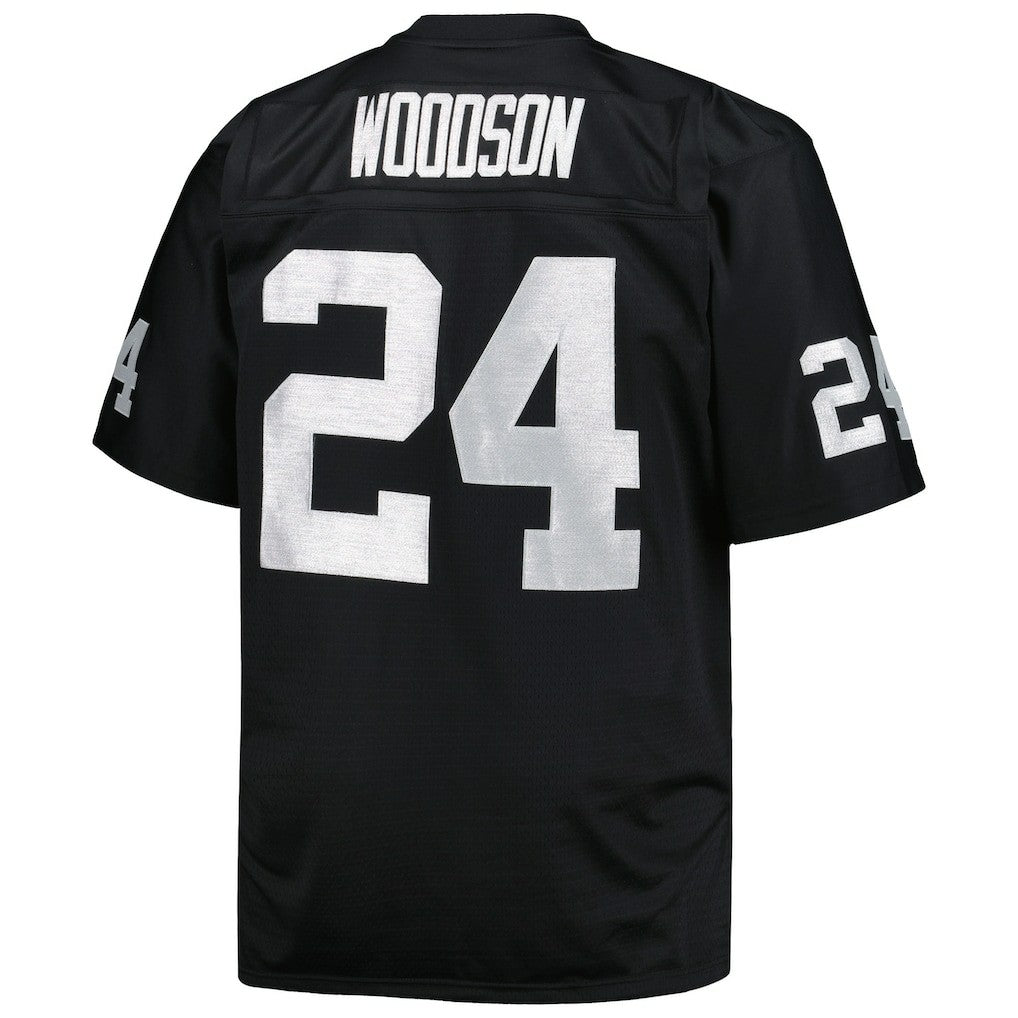 Mitchell & Ness Charles Woodson Las Vegas Raiders Big & Tall 1998 Retired Player Replica Jersey Black