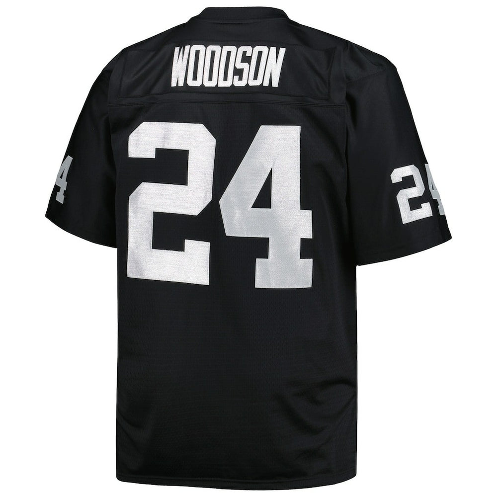 Mitchell & Ness Charles Woodson Las Vegas Raiders Big & Tall 1998 Retired Player Replica Jersey Black