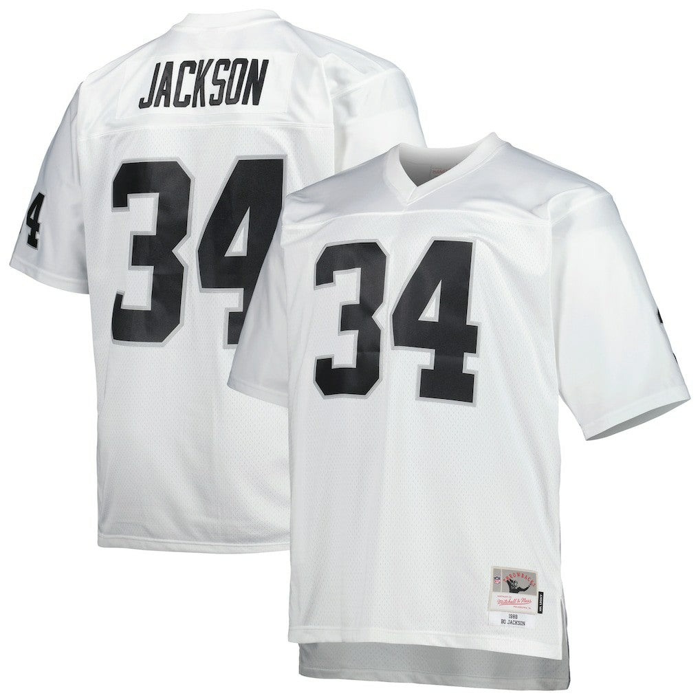 Mitchell & Ness Bo Jackson Las Vegas Raiders Big & Tall 1988 Retired Player Replica Jersey White