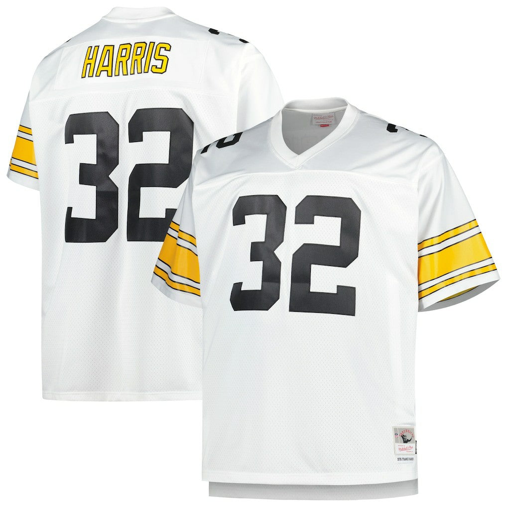 Mitchell & Ness Franco Harris Pittsburgh Steelers Big & Tall 1976 Retired Player Replica Jersey White